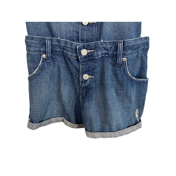 Levis Denim Jean Shorts L Blue Overalls Retro Concert Western Y2K Boho Classic - Picture 4 of 16